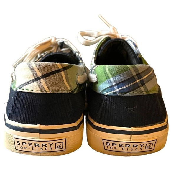Sperry Top Sider Navy Blue Corduroy Plaid Lace Up Boat Shoes Size 7.5 - Picture 5 of 7